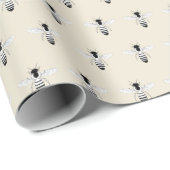 ハネビーハニービーパタンアピラアンティークホワイト ラッピングペーパー (ロールコーナー)