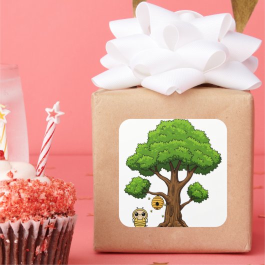 ハネビーパーティーの好意ステッカー スクエアシール (パーティー)