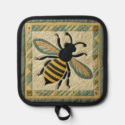 ハネビーフェイクキルト2 鍋敷き (正面)