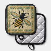 ハネビーフェイクキルト2 鍋敷き (正面/裏面)