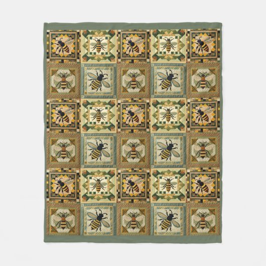 ハネビーフェイクキルト フリースブランケット (正面)