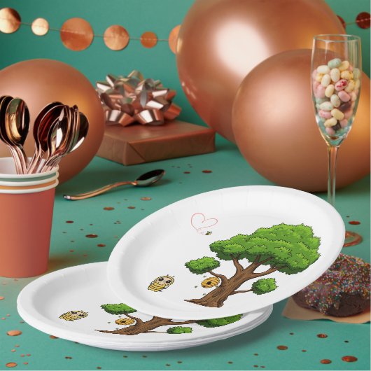 ハネビーベビーシャワー紙プレート ペーパープレート (複数)