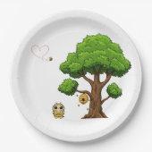 ハネビーベビーシャワー紙プレート ペーパープレート (正面)