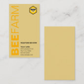 ハネビーモダンロゴビーファームサテン金ゴールドビーキーパー 名刺 (正面/裏面)