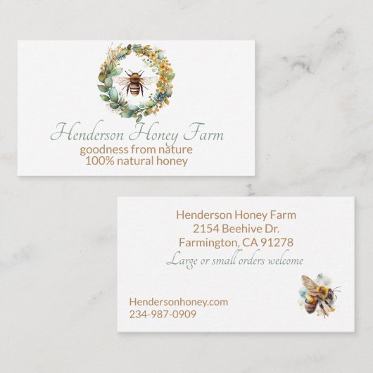 ハネビーリース事業 名刺 (正面/裏面)