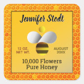 ハネビーロゴシグネチャーシリーズアンバー金ゴールド スクエアシール (正面)