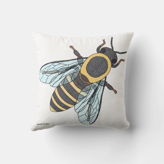 ハネビー独身の（白） – 枕 (裏面)