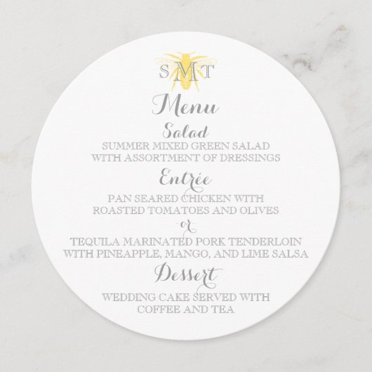 ハネビー結婚のラウンドメニュー メニュー (正面)