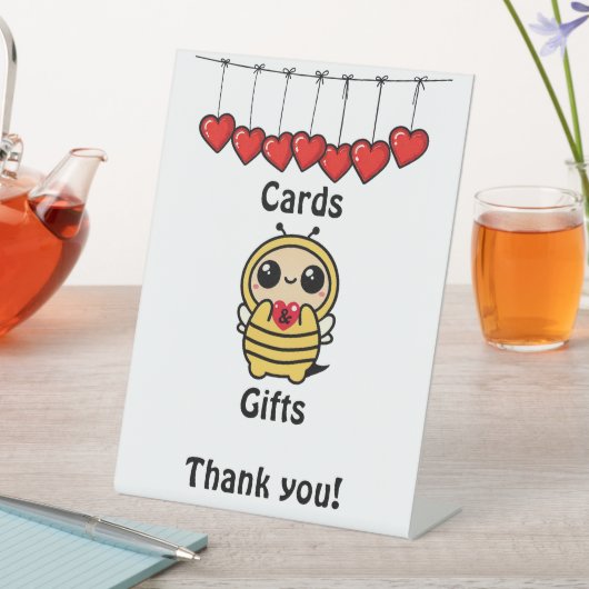 ハネビー赤ちゃんシャワーカード&ギフトテーブルトップサイン 台座サイン (インサイチュ)