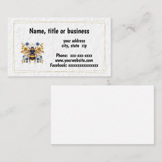 ハネビー 名刺 (正面/裏面)