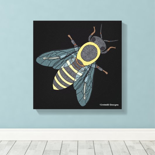 ハネビー（黒） – キャンバス (インサイチュ (ウッドフロア))