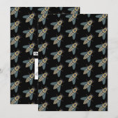 ハネビー（黒） – グリーティングカード シーズンカード (正面/裏面)