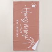 ハネムーニンのヤシ結婚の贈り物 ビーチタオル (正面)