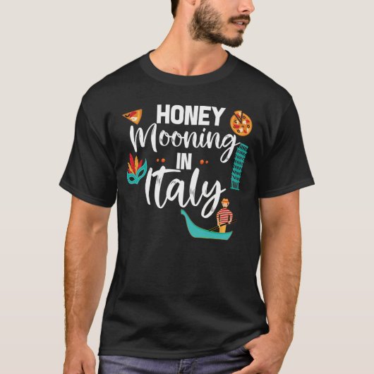 ハネムーニングインイタリアカップルマッチングバケーション Tシャツ (正面)