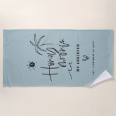 ハネムーニング·パーム·ツ結婚リーの贈り物 ビーチタオル (正面)