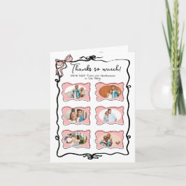 ハネムーンありがとう写真手描き弓 サンキューカード