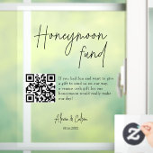 ハネムーンおもしろい |ミニマリストスクリプトQRコ結婚ード ウィンドウサイン (ホーム)