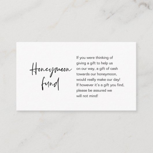 ハネムーンの願い事または基金、スクリプモダント エンクロージャーカード (正面)