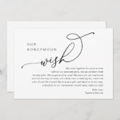 ハネムーンの願い、結婚式はエンクロージャカードを招待 招待状 (正面/裏面)