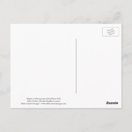 ハネムーンアイランド州パークで飛行しているオスプレイ ポストカード (裏面)