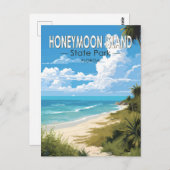 ハネムーンアイランド州パークフロリダトラベルヴィンテージ ポストカード (正面/裏面)