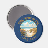 ハネムーンアイランド州パークレトロ 動揺して マグネット (正面/裏面)