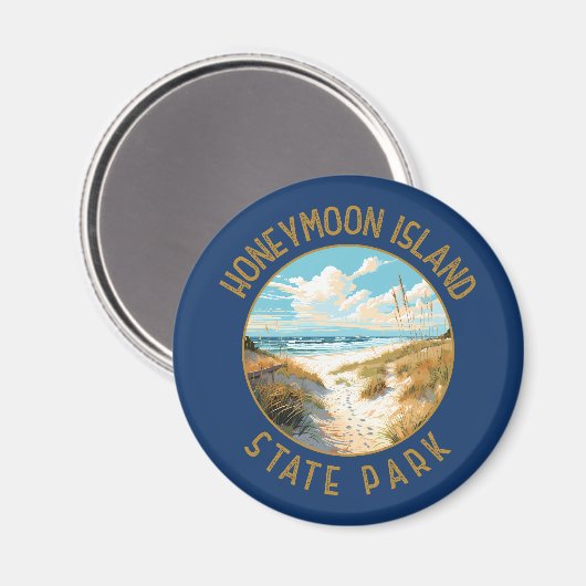 ハネムーンアイランド州パークレトロ 動揺して マグネット (正面/裏面)