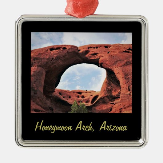 ハネムーンアーチクリスマスアーチシルバーカラーフレーム メタルオーナメント (正面)