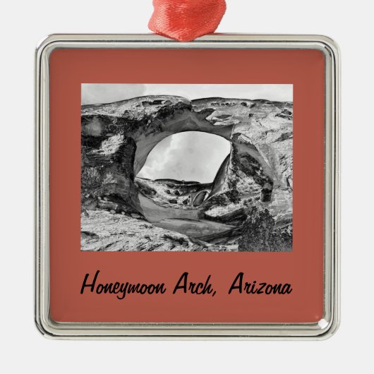 ハネムーンアーチクリスマスアーチ枠付き金属装飾品 メタルオーナメント (正面)