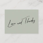 ハネムーンウィッシュモダン手書きセージ緑 エンクロージャーカード (裏面)