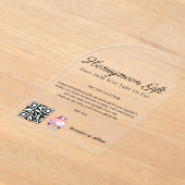 ハネムーンウィッシュ旅行資金要求ギフトQrコード アクリル招待状 (レイダウン)