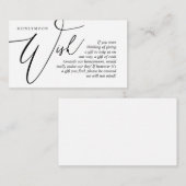 ハネムーンウィッシュ、現金、エレガンスモダンス エンクロージャーカード (正面/裏面)