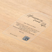 ハネムーンウィッシュQrコード旅行資金リクエストギフト アクリル招待状 (レイダウン)