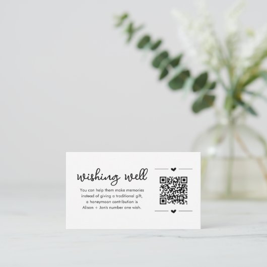 ハネムーンウィッシングウェルカードとQRコード挿入 エンクロージャーカード (スタンド正面)