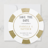ハネムーンウエディング ゴールドポーカーチップ セーブザデート (正面)