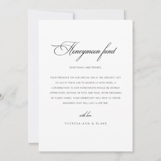 ハネムーンエレガントファンドのエンクロージャカード 招待状 (正面)