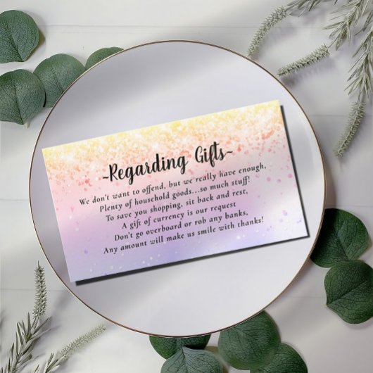 ハネムーンエレガント基金ブライダルシャワーまたは結婚En エンクロージャーカード