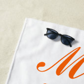 ハネムーンカスタムギフト新婚オレンジ ビーチタオル (インサイチュ)