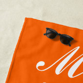 ハネムーンカスタムギフト新婚オレンジ ビーチタオル (インサイチュ)