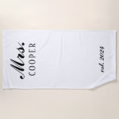 ハネムーンカスタムギフト新婚夫婦 ビーチタオル (正面)