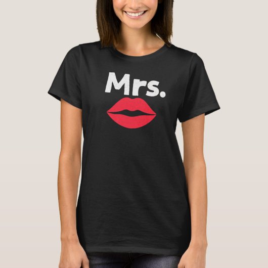 ハネムーンカップルミセス・たった今結婚しました新婚2 Tシャツ (正面)