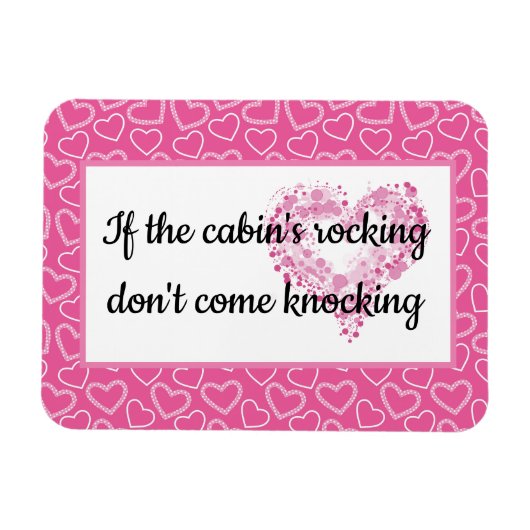 ハネムーンキャビンピンクハートズクルーズおもしろいキャビン マグネット (横)