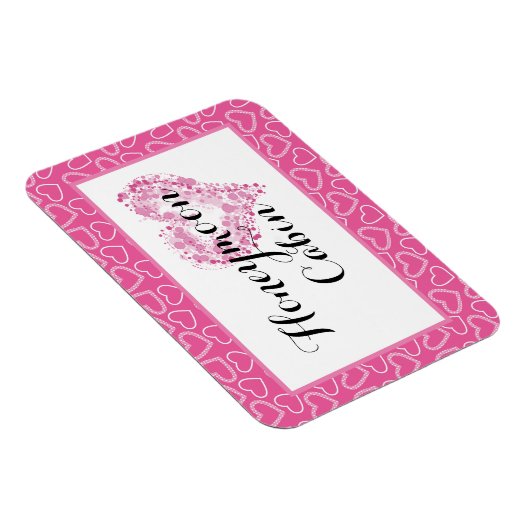 ハネムーンキャビンピンクハートズクルーズたった今結婚しました マグネット (右側)