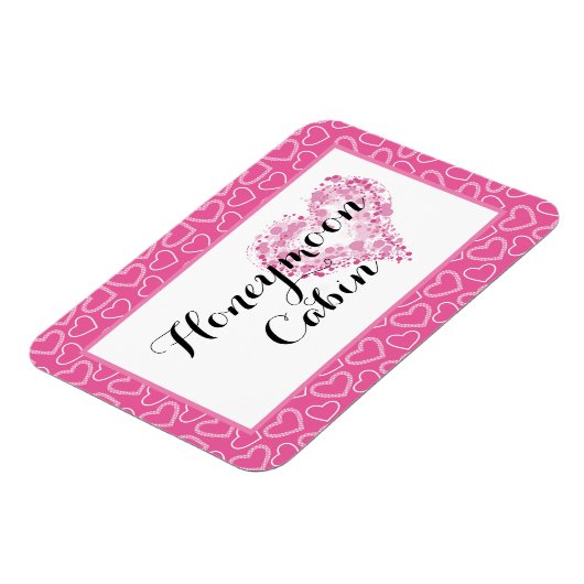 ハネムーンキャビンピンクハートズクルーズたった今結婚しました マグネット (左側)