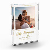 ハネムーンキープサケ新婚の花嫁ギフトメモリ フォトブロック (左)