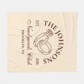 ハネムーンギフトに最適なオーダーメイド新婚夫婦クラブブランケット フリースブランケット (正面(横))