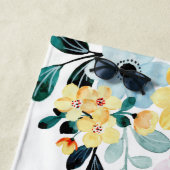 ハネムーンギフトパーソナライズされたフローラ ビーチタオル (インサイチュ)