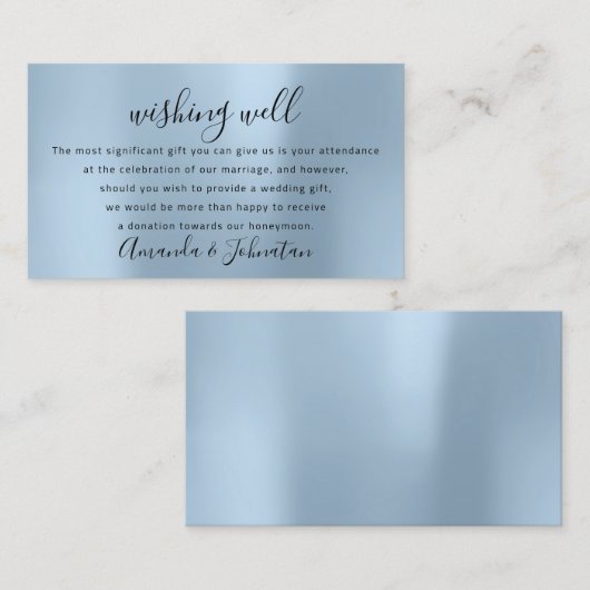 ハネムーンギフト結婚式招待状への願い 名刺 (正面/裏面)