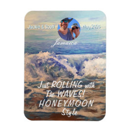 ハネムーンクルーズブルーパーソナライズされたフォトマグネット マグネット