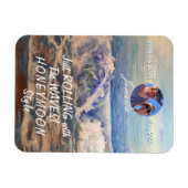 ハネムーンクルーズブルーパーソナライズされたフォトマグネット マグネット (横)